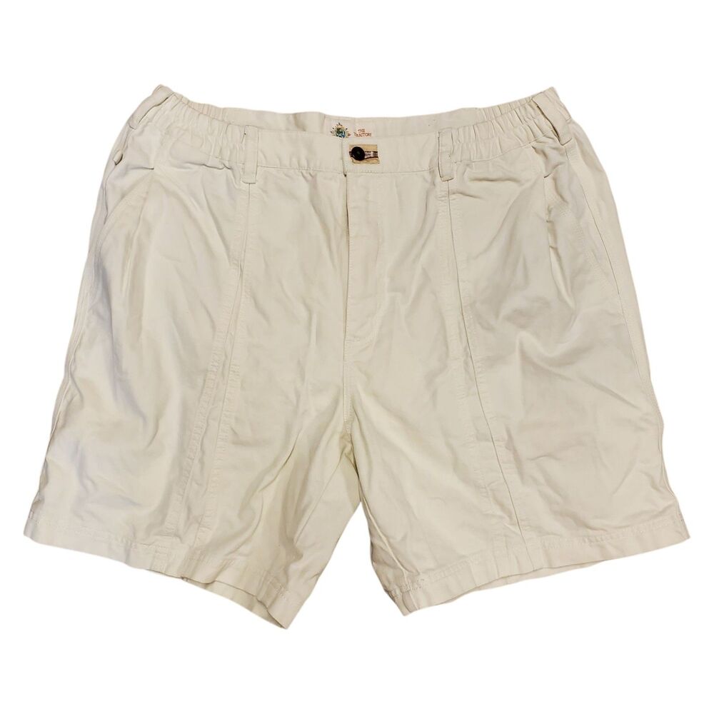 THE TERRITORY AHEAD Shorts Mens XL Ivory Pleated Cotton Hiking Casual Outdoor